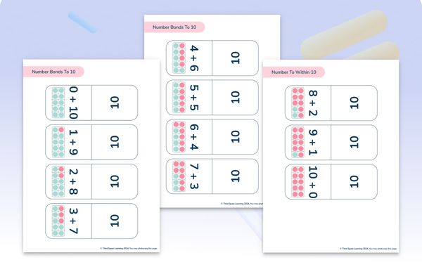 Maths Flashcards Number Bonds To 10
