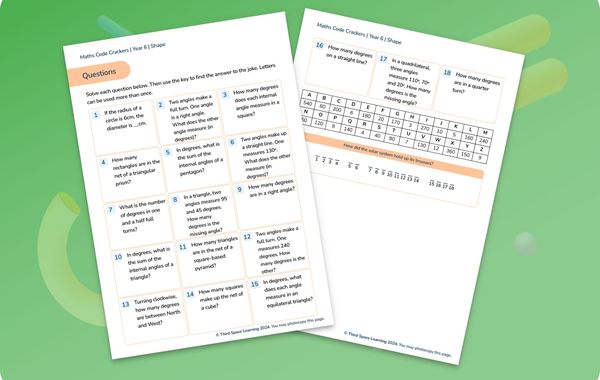 Maths Code Crackers Pack | Shape | Year 6