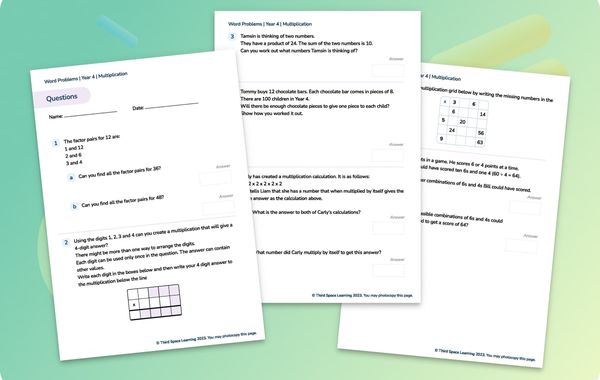 Word Problems | Multiplication | Year 4