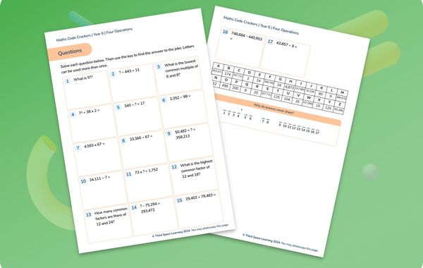 Maths Code Crackers Pack | Four Operations | Year 6
