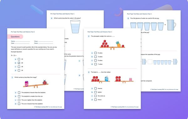 Diagnostic Assessment Mass And Volume Year 1