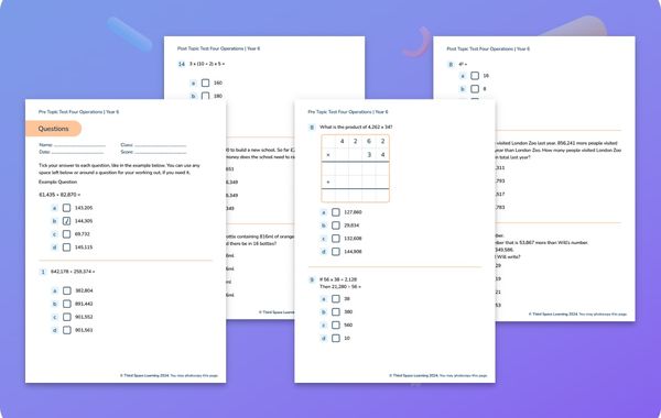 Diagnostic Assessment | Four Operations | Year 6