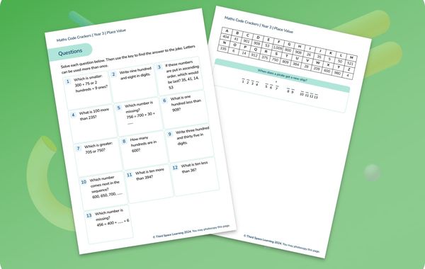 Maths Code Crackers Pack | Place Value | Year 3