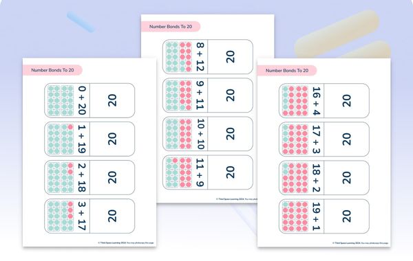 Maths Flashcards Number Bonds To 20