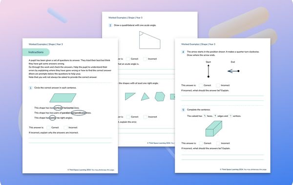 Worked Examples | Shape | Year 3