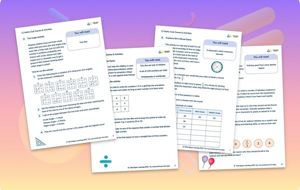 Maths Club Activities Pack