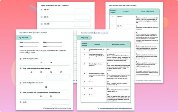 Back To School Maths Quiz | Year 3