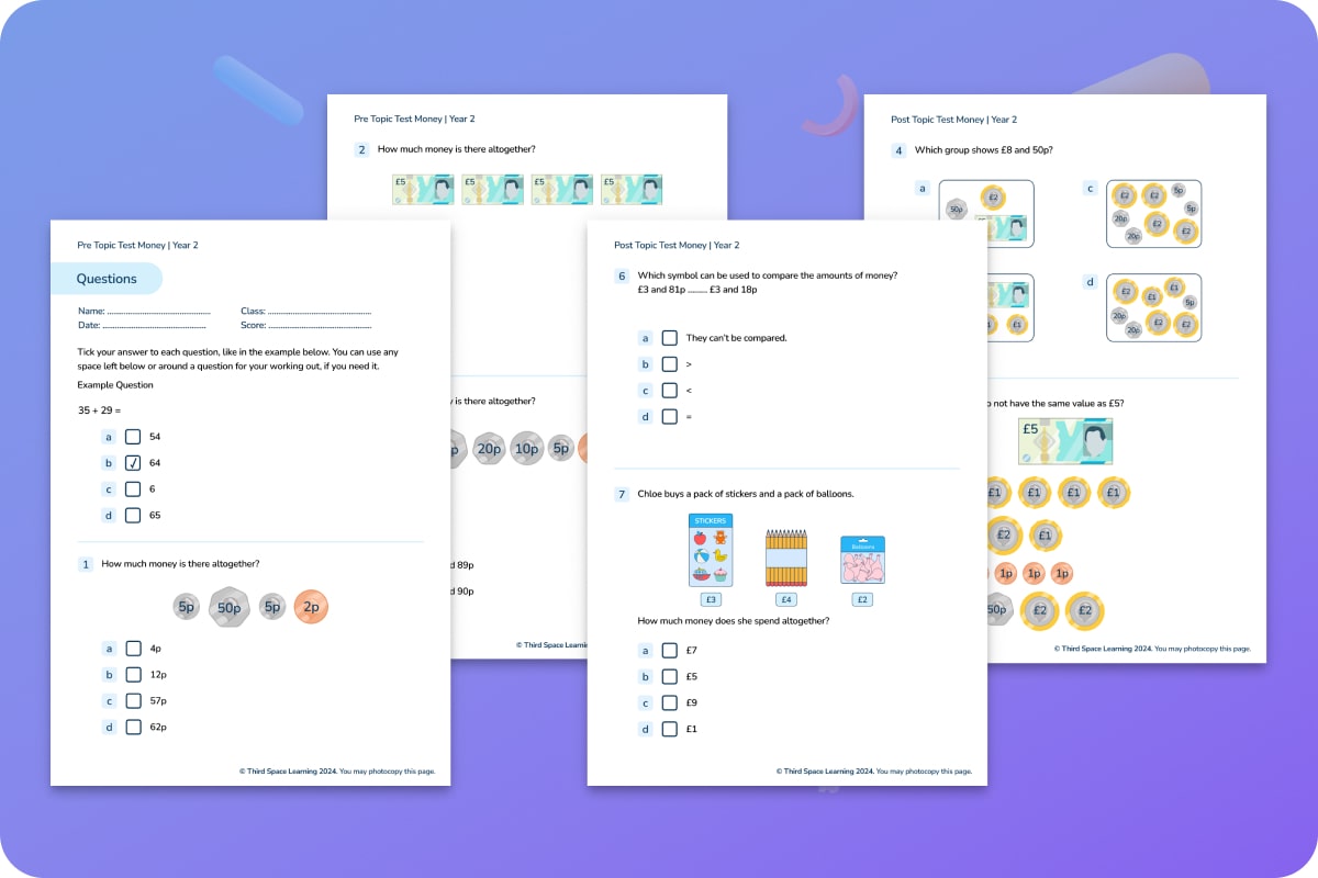 Diagnostic Assessment | Money | Year 2