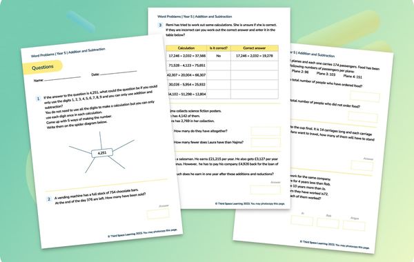 Word Problems | Addition And Subtraction | Year 5
