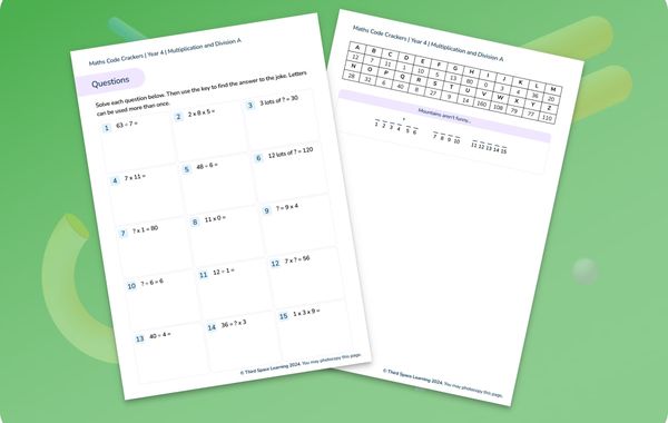 Maths Code Crackers Pack | Multiplication And Division A | Year 4