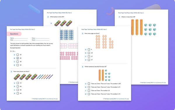 Diagnostic Assessment Place Value within 50 Year 1