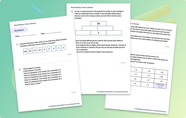 Word Problems | Division | Year 4