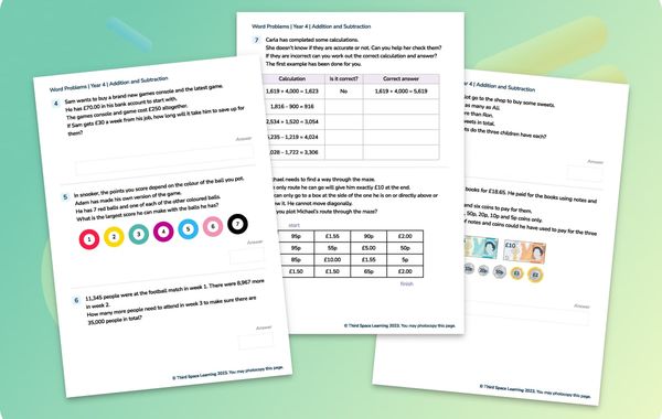 Word Problems | Addition And Subtraction | Year 4