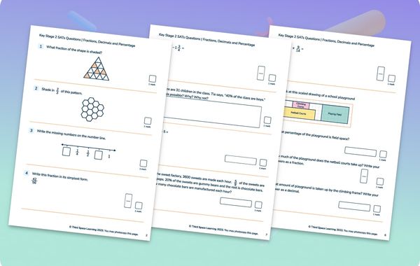 SATs Question Pack | Fractions, Decimals And Percentages