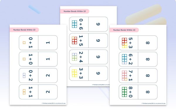 Maths Flashcards Number Bonds Within 10