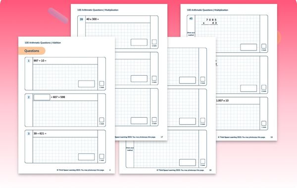 100 Arithmetic Questions | Year 6