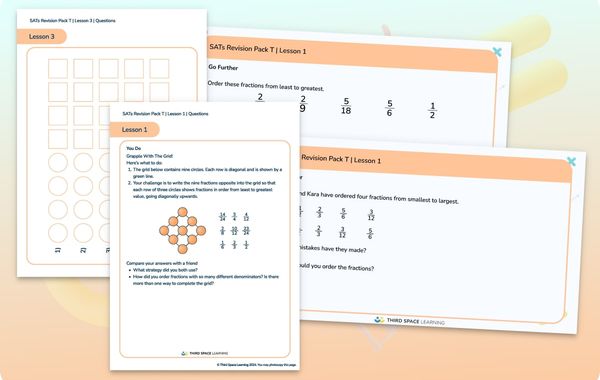 SATs Revision Pack T | Order And Compare Fractions, Decimals & Percentages