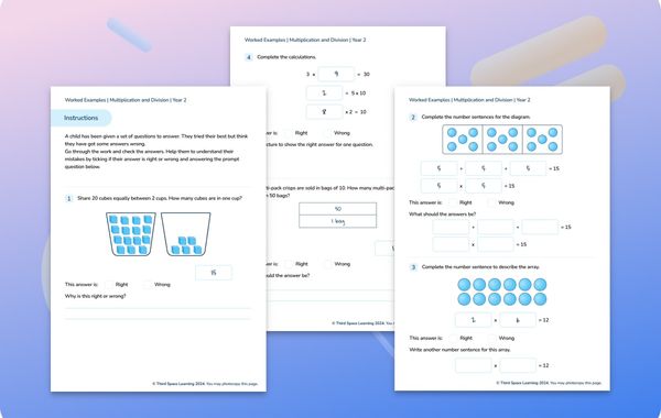 Worked Examples | Multiplication And Division | Year 2