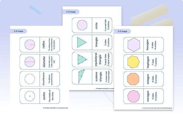 Maths Memory Cards | 2D Shapes