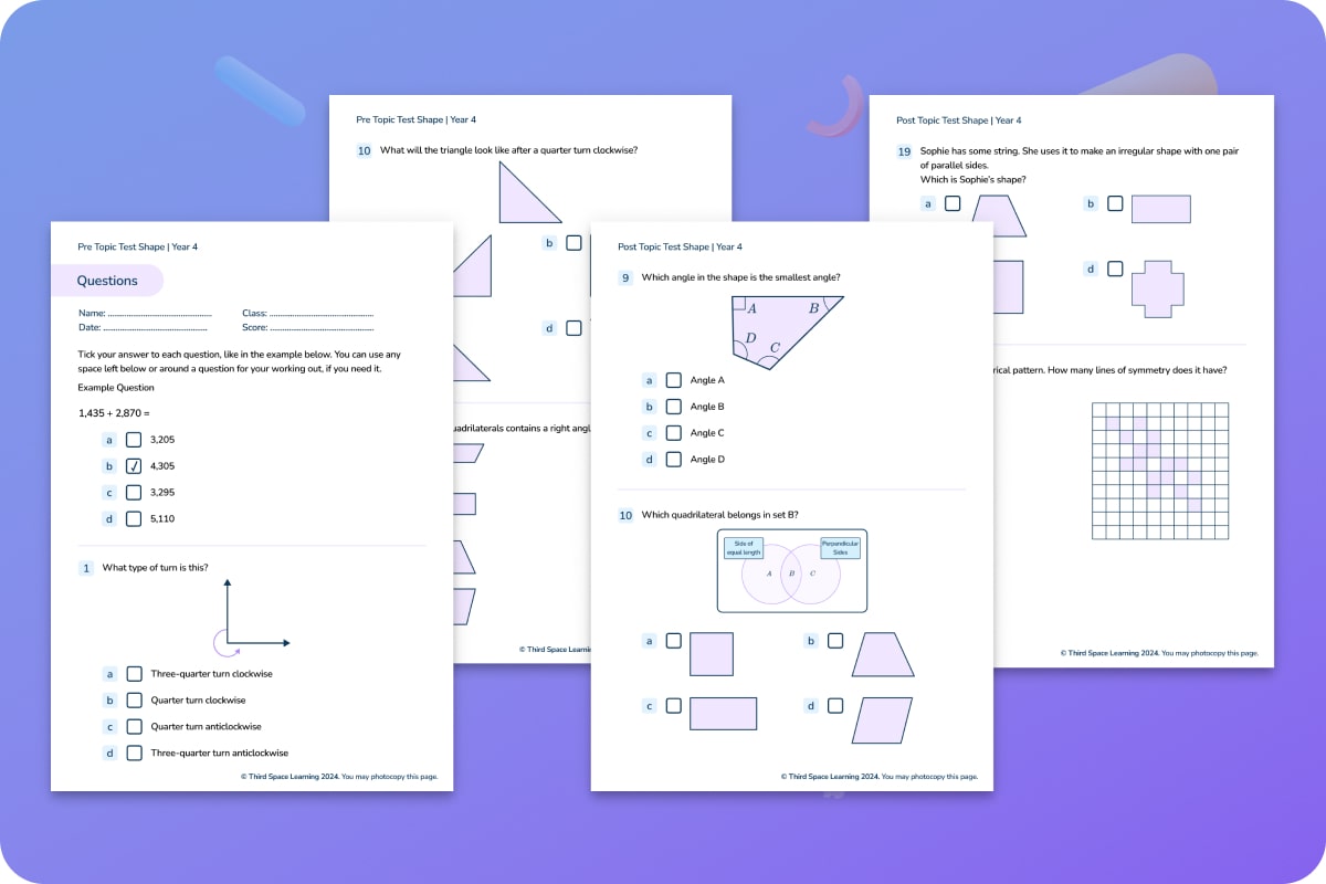 Diagnostic Assessment | Shape | Year 4