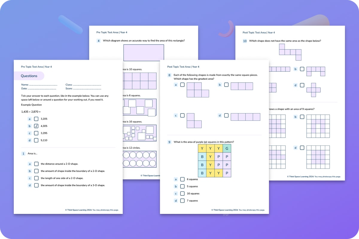 Diagnostic Assessment Area Year 4