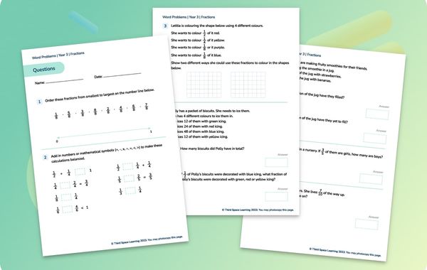 Word Problems | Fractions | Year 3