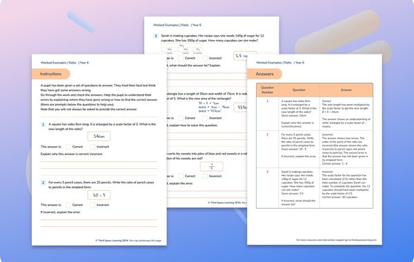 Worked Examples | Ratio | Year 6