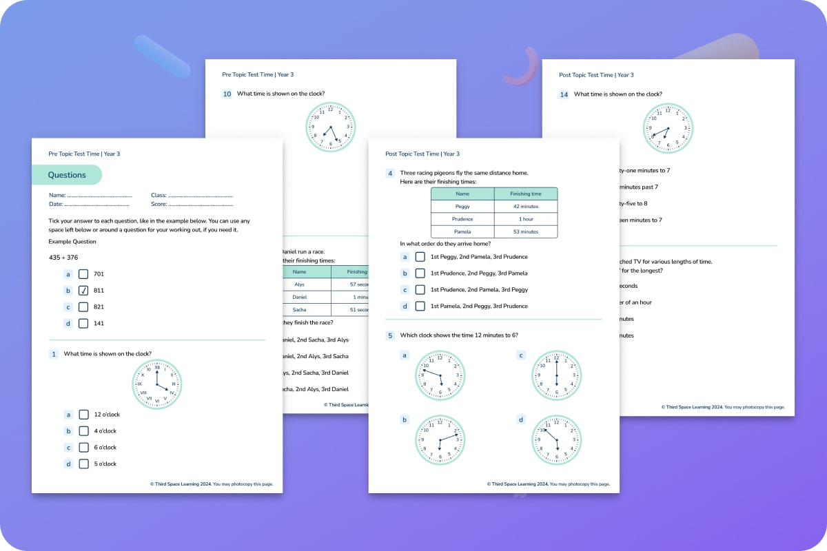 Diagnostic Assessment | Time | Year 3