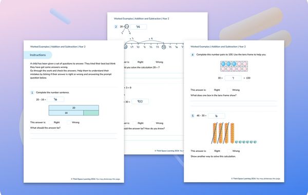 Worked Examples | Addition And Subtraction | Year 2