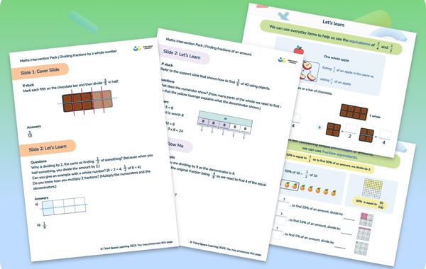 Maths Intervention Pack | Fractions
