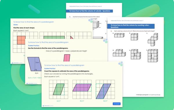 Ready-To-Go Lessons V2 | Perimeter, Area And Volume | Year 6