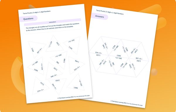 Tarsia Puzzle | 3-Digit Multiplied By 1-Digit Numbers | Year 4