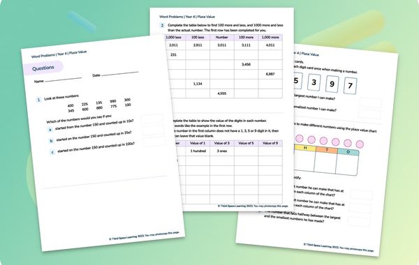 Word Problems | Place Value | Year 4