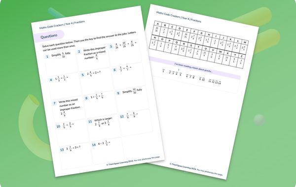 Maths Code Crackers Pack | Fractions | Year 4