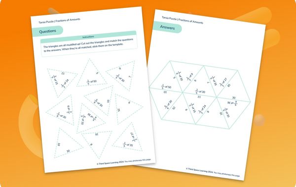 Tarsia Puzzle | Fractions Of Amounts | Year 3