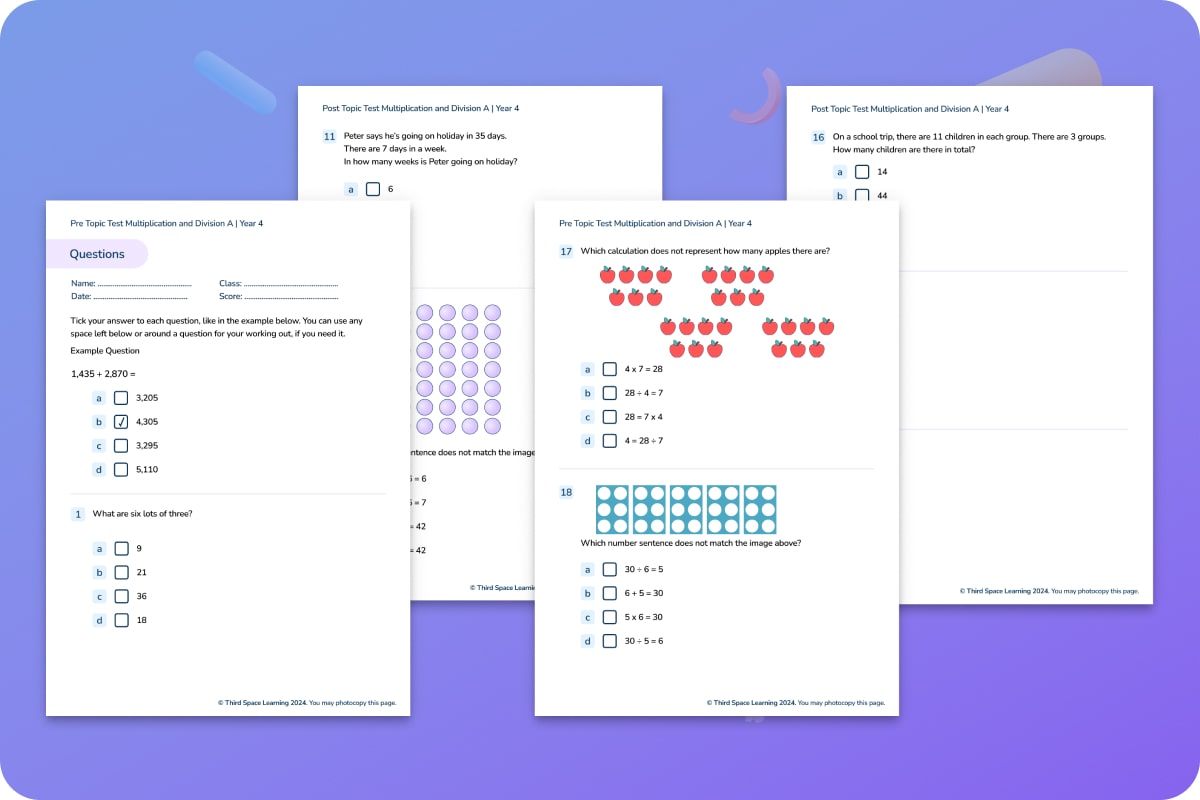 Diagnostic Assessment | Multiplication And Division A | Year 4