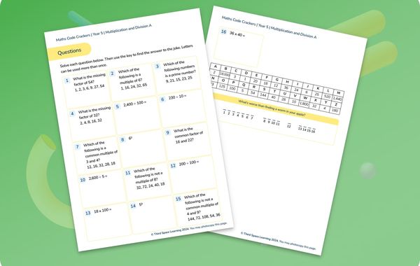 Maths Code Crackers Pack | Multiplication And Division A | Year 5