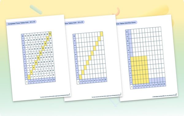 Times Tables Grid Printable Pack