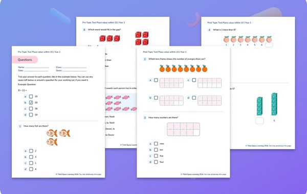 Diagnostic Assessment Place Value within 10 Year 1