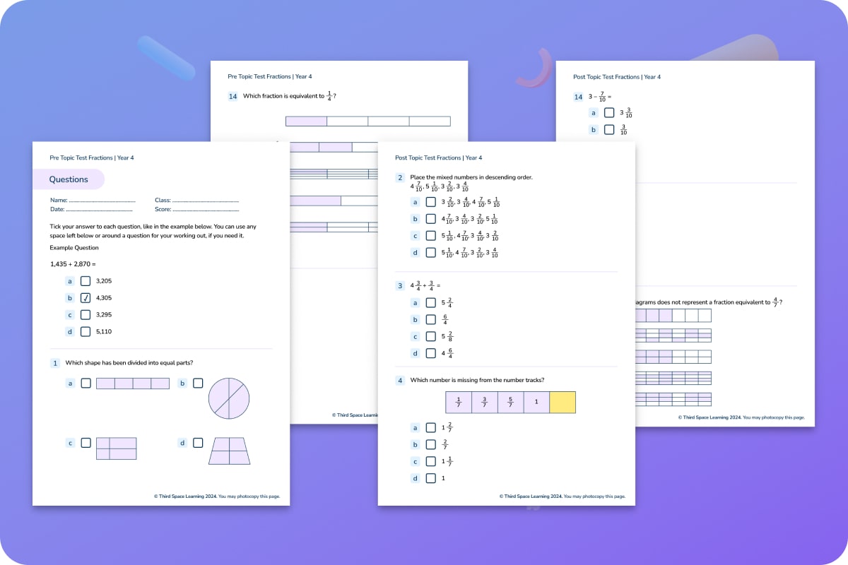 Diagnostic Assessment | Fractions | Year 4
