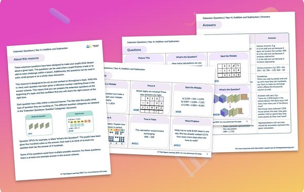 Extension Questions | Addition And Subtraction | Year 4