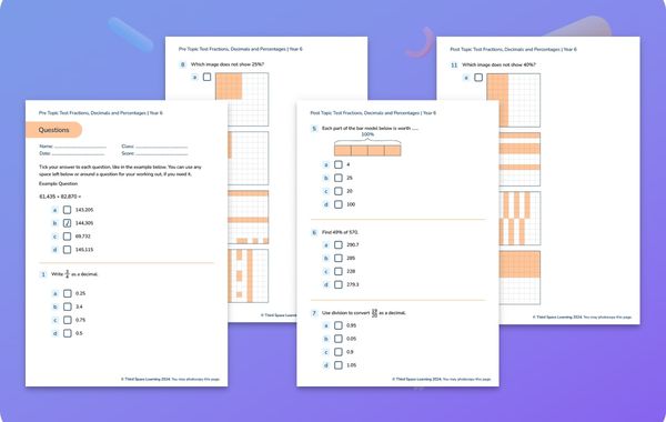 Diagnostic Assessment | Fractions, Decimals And Percentages | Year 6