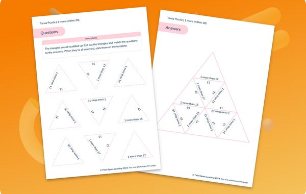 Tarsia Puzzle 1 More Within 20 Year 1