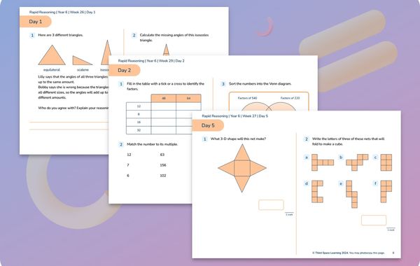 Rapid Reasoning | Weeks 25 to 30 | Year 6