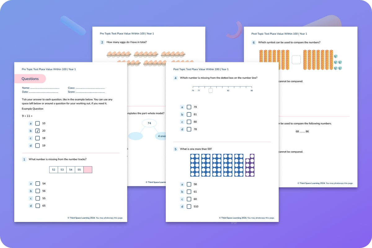 Diagnostic Assessment | Place Value within 100 | Year 1