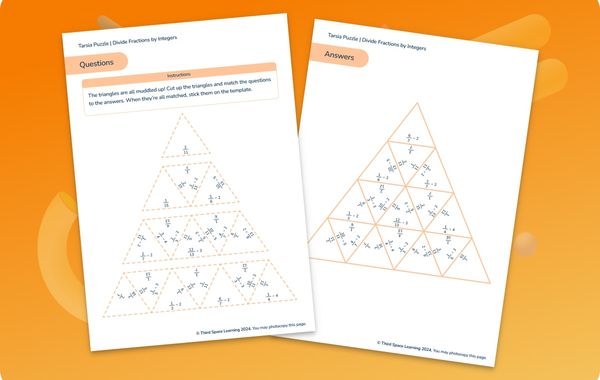 Tarsia Puzzle | Divide Fractions By Integers | Year 6