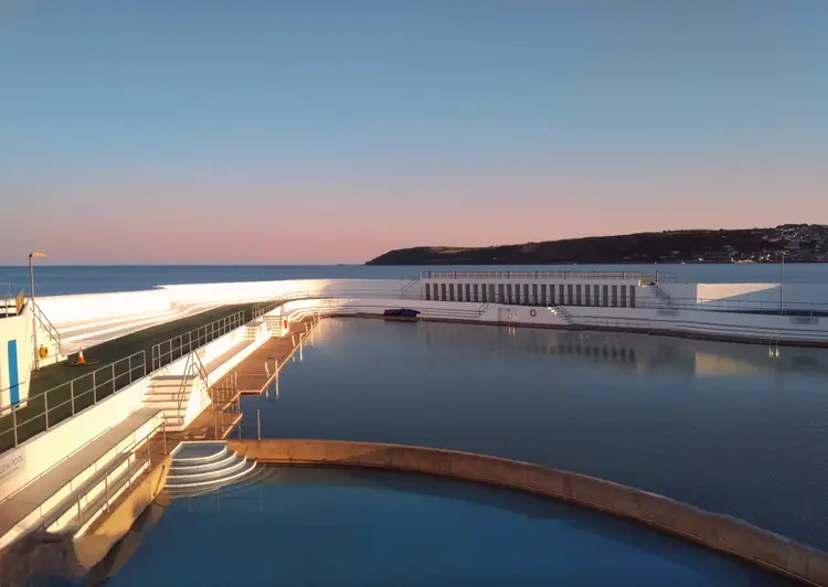 Penzance Jubilee Pool at sunset