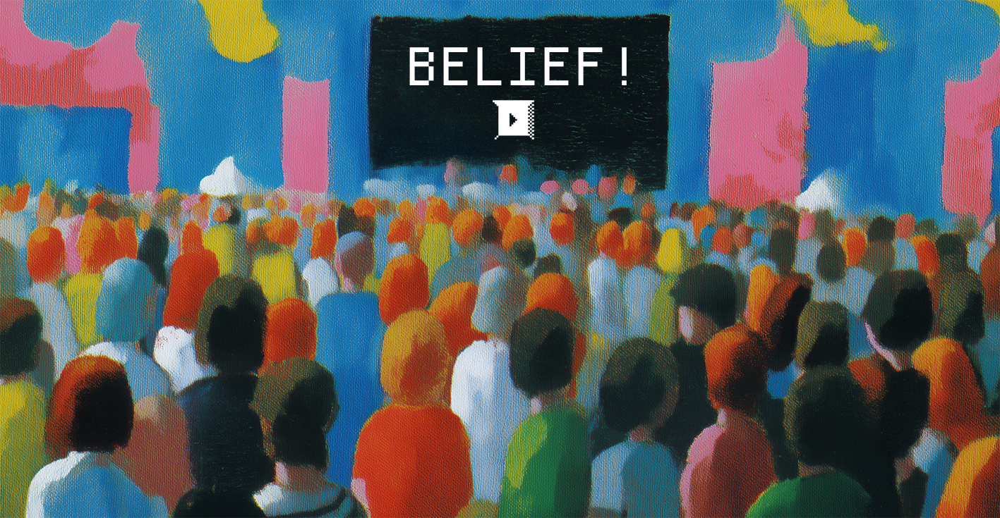 Impressionist crowd painting - belief