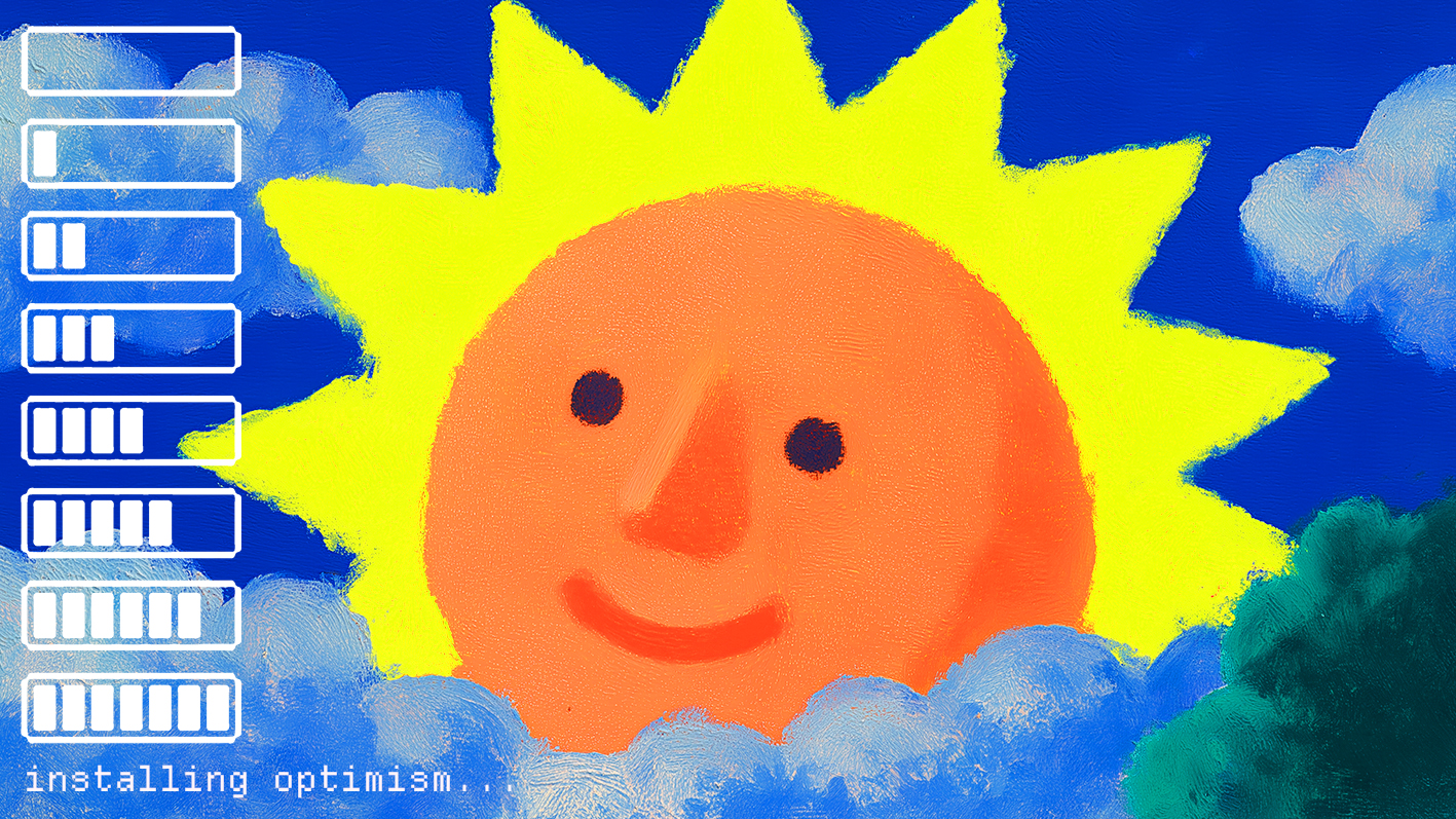 Sun emerging from clouds - installing optimism