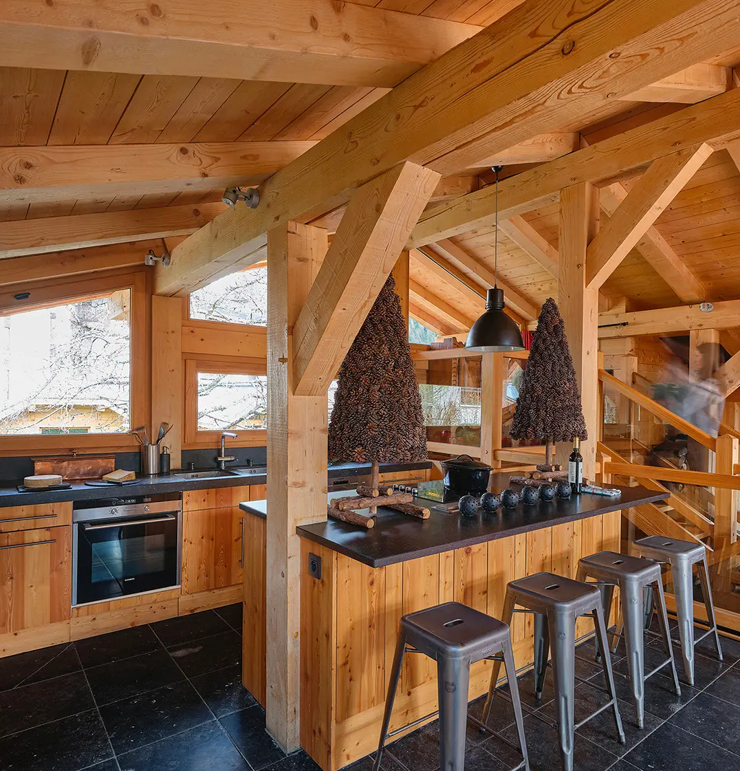 Location Chalets Chamonix - Chalet Ardoise Les Rives d'Argentière - cuisine